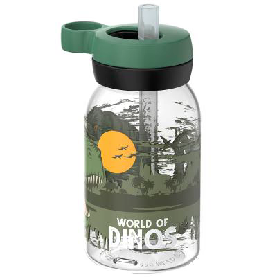 Botella con pajita 450 ml Dino