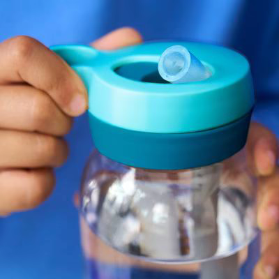 Botella con pajita 450 ml Dino