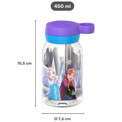 Botella con pajita 450 ml Frozen friends