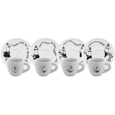Set 4 tazas espresso con plato Bialetti