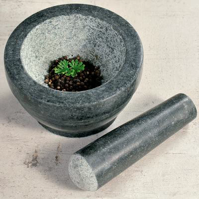 Mortero de granito con mano 16 cm