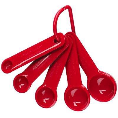 Juego 5 cucharas medidoras Kitchen Aid red