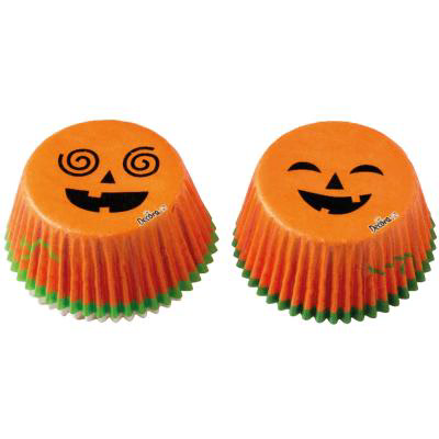 Papel cupcakes x36 Calabazas divertidas