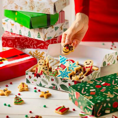 Caja para pasteles y dulces Navidad 23x16x5 Flor