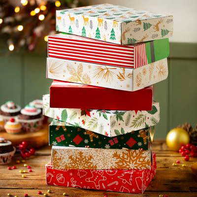 Caja para pasteles y dulces Navidad 23x16x5 Flor