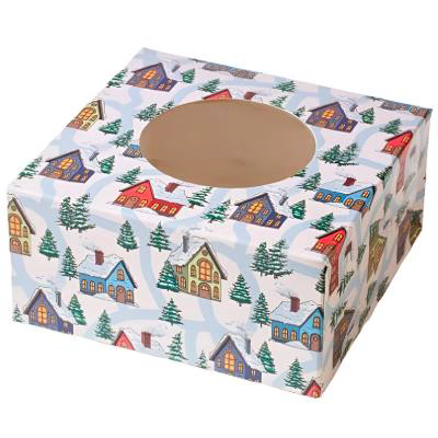 Caja para 4 cupcakes o dulces Casas
