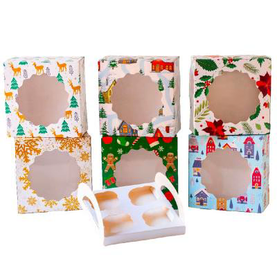 Caja para 4 cupcakes o dulces Casas