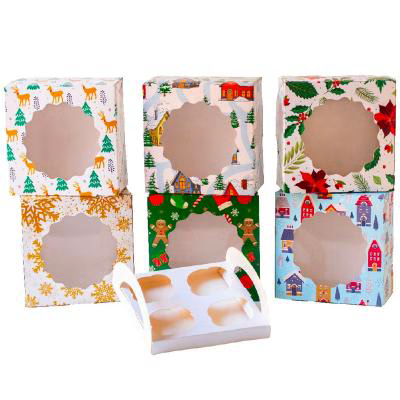 Caja para 4 cupcakes o dulces Flor