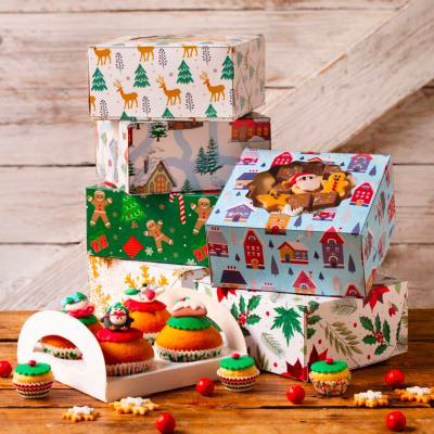 Caja para 4 cupcakes o dulces Flor