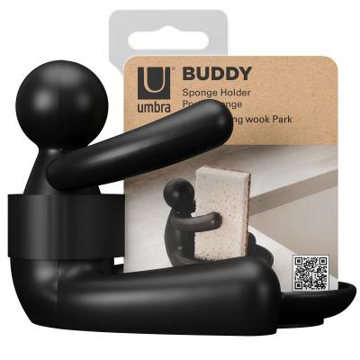 Reposa estropajos fregadero Buddy Umbra negro