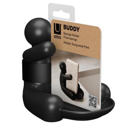 Reposa estropajos fregadero Buddy Umbra negro