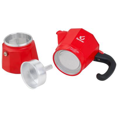 Cafetera italiana Moka Prestige inducci�n 3 tz red
