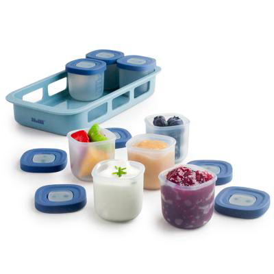 Set 8 recipientes congelaci�n x50 ml con base