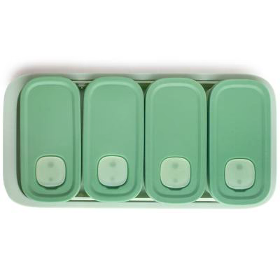 Set 4 recipientes congelaci�n x100 ml con base