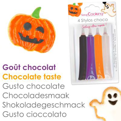 Set 4 tubos decoraci�n chocolate Halloween