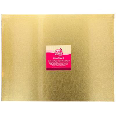 Base pasteles rectangular 45x35, cm dorada 3 mm