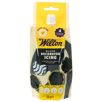 Tubo glasa Wilton con 4 boquillas 212 g negro