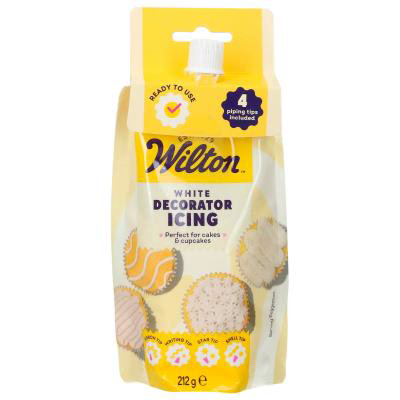 Tubo glasa Wilton con 4 boquillas 212 g blanco