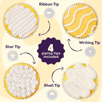 Tubo glasa Wilton con 4 boquillas 212 g blanco