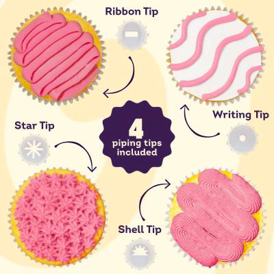 Tubo glasa Wilton con 4 boquillas 212 g rosa