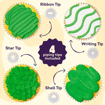 Tubo glasa Wilton con 4 boquillas 212 g verde