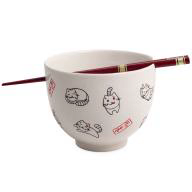 Bol soba individual con 2 palillos Happy Cat