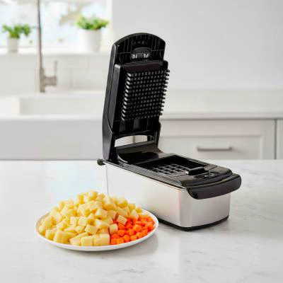 Cortador 3 cuchillas con contenedor acero inox