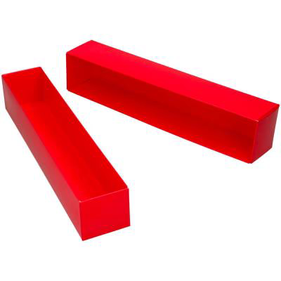 Set 10 cajas rectangulares turr�n 32x6x6 cm rojas