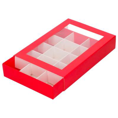 Set 10 cajas dulces y bombones 20x14x3,5 cm rojo