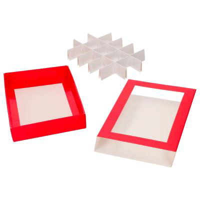 Set 10 cajas dulces y bombones 20x14x3,5 cm rojo